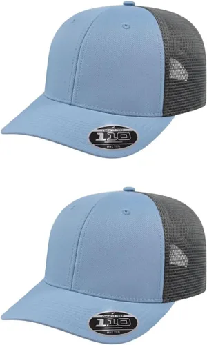 Miniatura 21 de Cap America i8502 Flexfit 110 Premium - Gorra de camionero de perfil medio con 6 paneles de malla trasera con protección UV y cierre ajustable Azul