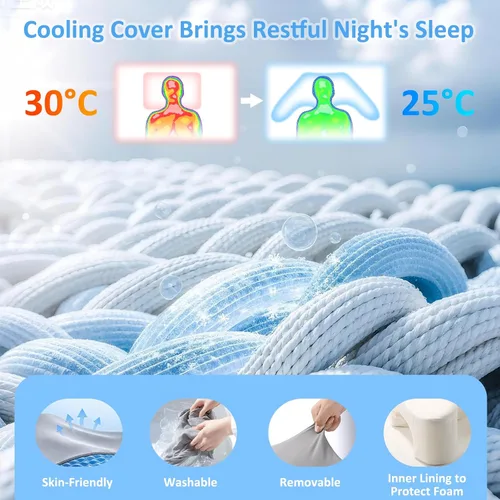 Miniatura 5 de Almohada para dormir de lado para aliviar el dolor de hombro, almohada de espuma viscoelástica con diseño de orificio para el brazo y soporte