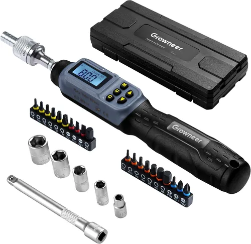 Miniatura 12 de GROWNEER Destornillador dinamométrico digital, 2.66-53.1 in-lb/0.3-6 Nm, destornillador de par de 1/4 pulgadas de pulgada de impulso, electricista