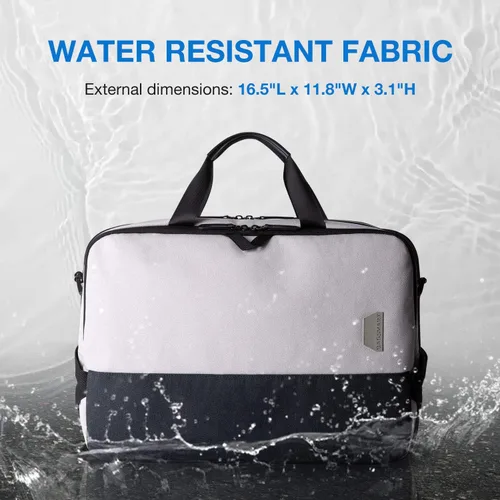 Miniatura 7 de Bolsa para laptop, BAGSMART Maletín para laptop de 15.6 pulgadas para hombres y mujeres, Maletín para trabajo y viajes de negocios, gris, 15.6