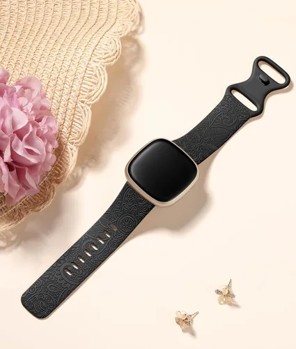 Miniatura 7 de Odbeai Correa compatible con Fitbit Versa 4/3 Correas para Mujer/Sense 2/Sense Correas, Bonito Patrón Floral Bohemio Elegante Pulseras de Repuesto