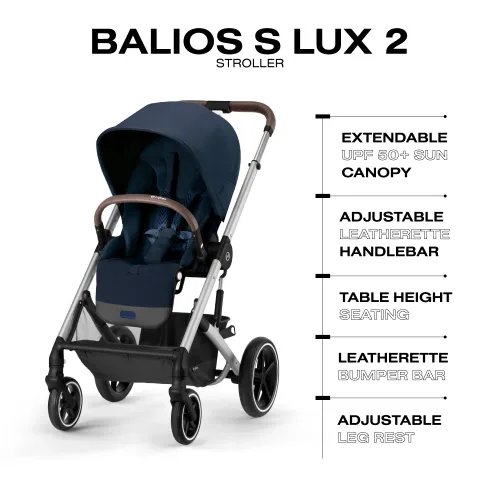 Miniatura 5 de Cybex Balios S Lux Silla de paseo para niños pequeños y bebés con asiento reversible, arnés de un solo tirón único y múltiples reclinados - Sistema