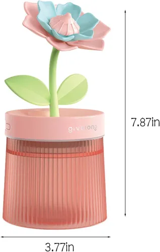 Miniatura 7 de Humidificador de niebla fría de 8.8 fl oz con linda flor, humidificador USB con luz, difusor de aceite esencial, difusor de aceite de aromaterapia