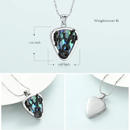 Miniatura 2 de Imrsanl Joyería de cremación para cenizas, colgante de acero inoxidable, guitarra musical, púa de guitarra, recuerdo de cremación, collar de urna