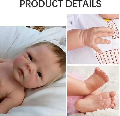 Miniatura 3 de EURORA Muñecas Reborn Baby Girl de 18 pulgadas, cuerpo de silicona de vinilo, muñecas de bebé Reborn con ropa y biberones, regalo para niños a