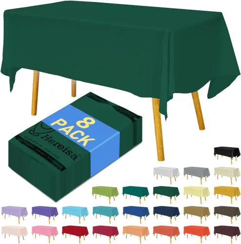 Miniatura 69 de Paquete de 3 manteles de plástico desechables de 54 x 108 pulgadas, manteles de color blanco hueso, manteles de fiesta nupcial para fiestas
