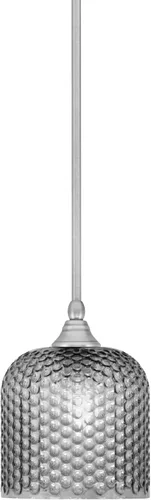 Miniatura 98 de Toltec Lighting Tallo Colgado Mini colgante, acabado de cobre negro, 3.5" cuadrado humo burbuja vidrio