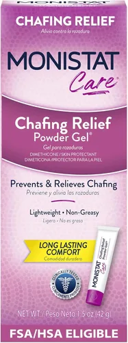 Monistat Gel en polvo para aliviar rozaduras, protección antirozaduras, gel de rozaduras sin fragancia, 1.5 onzas, 1 paquete