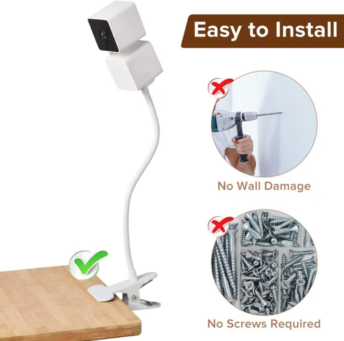 Miniatura 4 de Paquete de 2 soportes de abrazadera flexible para cámara Wyze Cam Pan V3 para interiores y exteriores, Cam Pan V2, Cam V4/V3/V2, cámara al aire