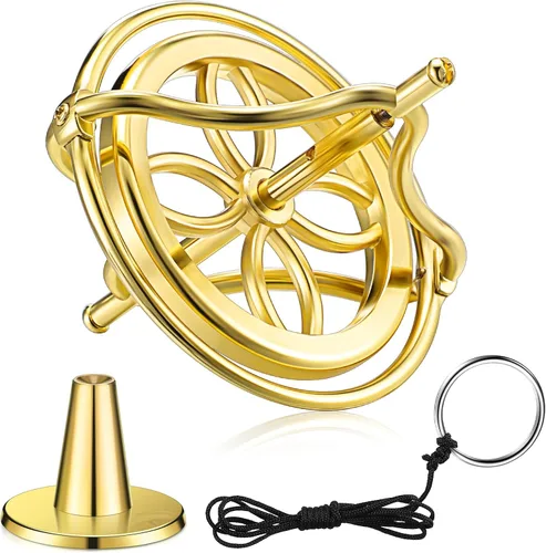 Weewooday Giroscopio oro giroscopio equilibrio metal anti-gravedad Spinning Top para educativo, juguete de entrenamiento
