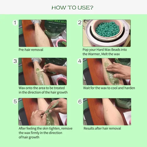 Miniatura 3 de Cera para depilación, 2 libras de perlas de cera para piel sensible, con aloe vera puro, para cara, cejas, piernas, bikini, depilación brasileña