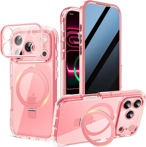 Miniatura 9 de Funda magnética de privacidad para iPhone 17 Pro Max [Cartulina con purpurina para bricolaje] [Soporte magnético invisible] Protector de pantalla