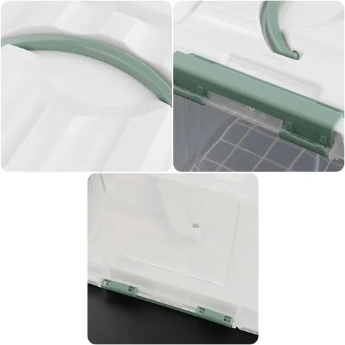 Miniatura 3 de Kiddream Paquete de 6 contenedores de almacenamiento de plástico transparente con tapas, contenedor de almacenamiento con pestillo