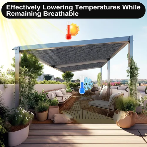 Miniatura 6 de Artpuch 90% paño para el sol, toldo de pérgola de 3 x 6 pies con ojales, lona de tela de protección solar para patio, al aire libre, jardín, patio