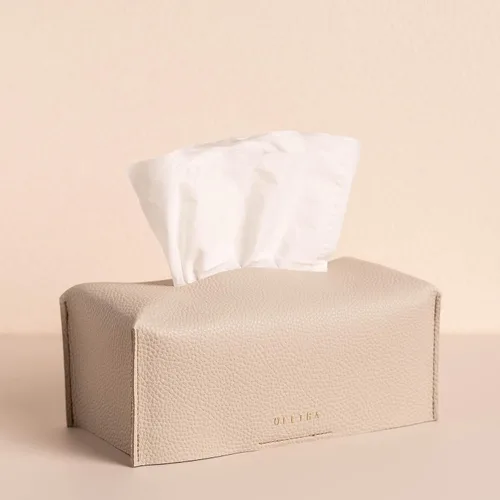 Miniatura 7 de OLETHA Funda para Caja de Pañuelos Rectangular Estética, Portador de Pañuelos de Caja Plana Mediana Rectangular, Negro