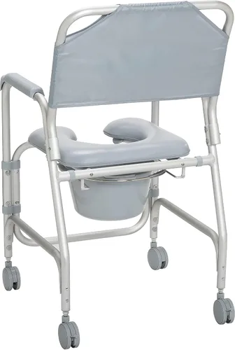 Miniatura 4 de Drive Medical 11114KD-1 - Silla de ducha con ruedas, color gris