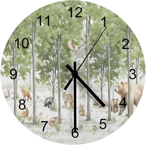 Miniatura 33 de Reloj de Pared de Flores Silencioso Sin Tictac Operado por Batería, Caricatura de los 70s Linda Flor Abstracta Pastel Margarita Reloj Floral