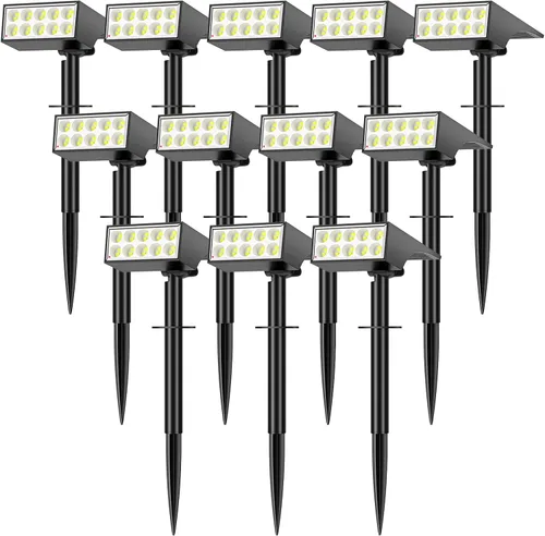 Miniatura 12 de WENATY - Luces solares para exteriores impermeables IP65, [paquete de 12 unidades/4 modos] foco solar para exteriores, de crepúsculo a amanecer