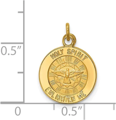 Miniatura 2 de Colgante de oro amarillo macizo de 14 k con medalla del Espíritu Santo (0.669 in x 0.472 in), Oro amarillo