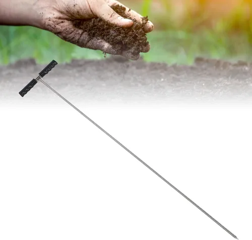 Miniatura 2 de generic 32"-48" Adjustable Stainless Steel Floor Rod 5 Section Septic Tank Tanks Underground Pipe Detection Tool Compaction Tests