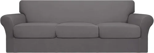 Miniatura 80 de Easy-Going Funda de sofá suave y elástica de 3 piezas para perros, funda de sofá lavable para sofá de 2 cojines separados, protector elástico