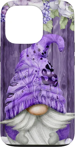 Miniatura 10 de Cute Purple Aesthetic Anemones Flower Pattern Lavender Gnome Case for iPhone 17