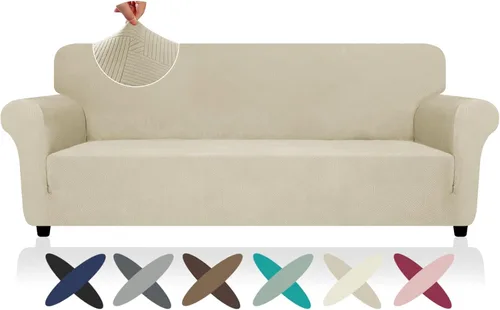 Miniatura 10 de ZNSAYOTX Funda súper elástica para silla (30"-47"), nuevas fundas de silla a rayas para sala de estar, aptas para perros y mascotas, protector