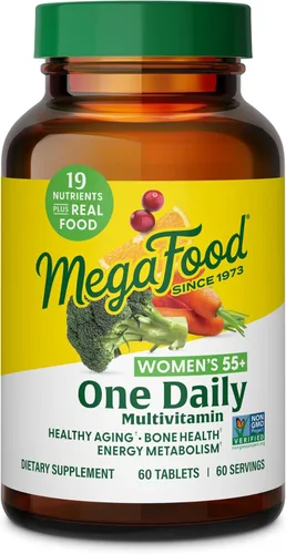 MegaFood Multivitamínico para Mujeres de 55+ Un Multivitamínico Diario para Mujeres con Vitamina D3, C, Zinc y Vitamina B12 y Folato Biodisponibles