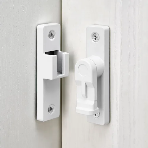 Miniatura 4 de Pestillos de puerta de ángulo recto de 90 grados, hardware de cierre abatible de aleación de zinc blanco, cierres de seguridad de aleación de zinc