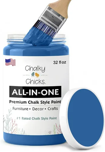 Miniatura 53 de Chalky Chicks - Pintura mate a la tiza, no requiere lijado, 4 onzas líquidas, color gris oscuro (Gun Metal Gray), para muebles, pintura sin Gris