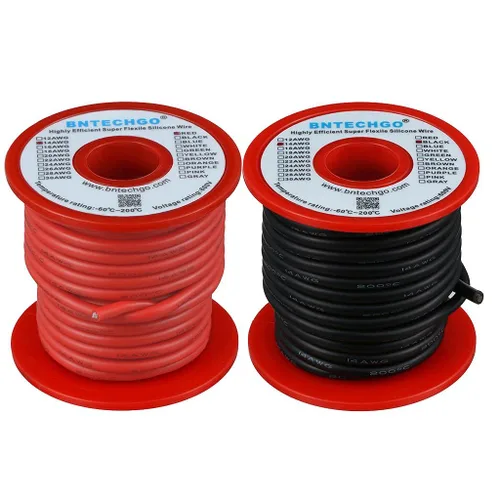 Miniatura 9 de BNTECHGO Carrete de alambre de silicona calibre 14 20 pies rojo y 20 pies negro flexible 14 AWG alambre de cobre estañado trenzado