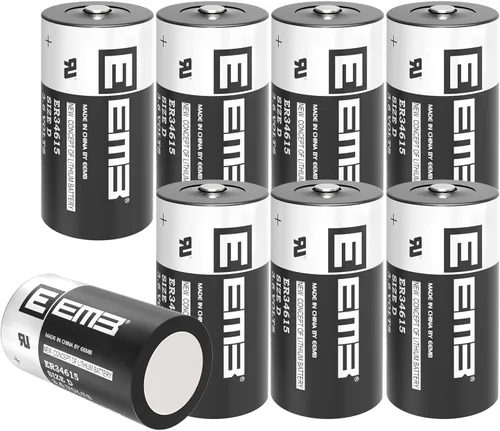 EEMB Paquete de 8 pilas ER34615 D de 3,6 V, batería de litio de 19 Ah Li-SOCL2, batería no recargable LS-33600 SB-D02 XL-205F para máquina