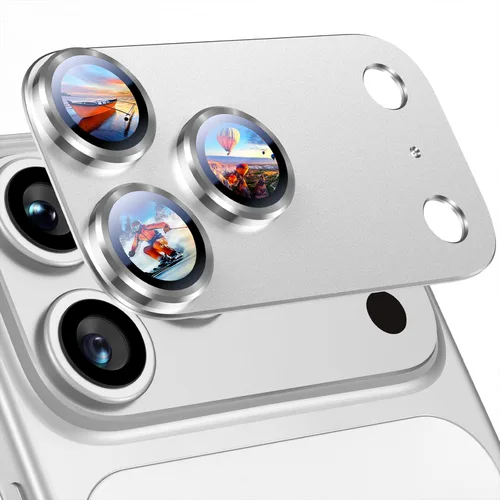 Miniatura 17 de Uyiton Compatible con iPhone 17 Pro Protector de Lente de Cámara - [No Fácil de Romper][Fuerte Adsorción][Compatible con Fundas] Cubierta de Titanio