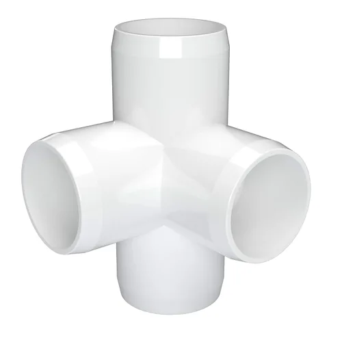 Miniatura 9 de FORMUFIT F0124WT-WH-10 Unión en T de PVC de 4 vías, grado de mobiliario, 1/2 pulgada, color blanco, fabricada en EE. UU., resistente a los rayos UV