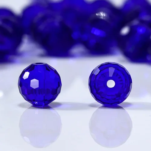 Miniatura 2 de Dowarm 150 PIEZAS Cuentas de cristal de vidrio redondas de 6 mm para hacer joyas, cuentas facetadas de cristal rondelle espaciadoras de color azul