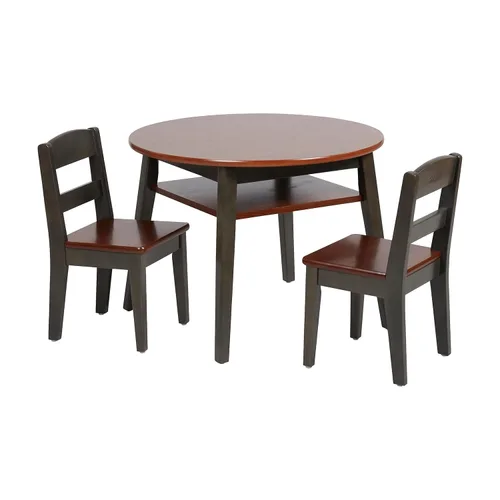 Miniatura 14 de ECR4Kids Hideaway - Juego de mesa y silla, muebles para niños, color miel/blanco antiguo, 3 piezas