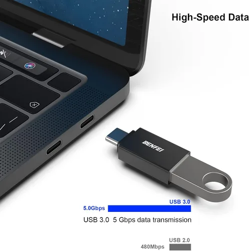 Miniatura 3 de BENFEI Adaptador USB C a USB 3.0, paquete de 3 adaptadores USB C a un macho a hembra, compatible con MacBook 2018 2017 2016, Samsung Galaxy Note 8