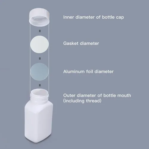 Miniatura 3 de U.S. Solid Revestimiento de tapa de aluminio sellado térmico para tapa de botella de PP (100 piezas, 2.165 in/2.17 pulgadas)