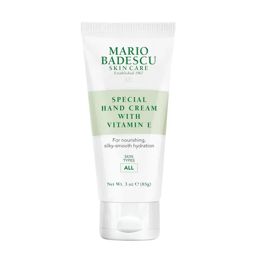 Mario Badescu Crema de manos con vitamina E para manos secas y agrietadas, hidratante, ligera y de rápida absorción, ideal para todo tipo de piel
