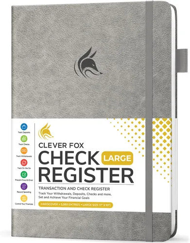Miniatura 12 de Clever Fox Libro de registro de cheques – Registro de transacciones de lujo, libro de contabilidad contable, registro de cheques y libro de registro