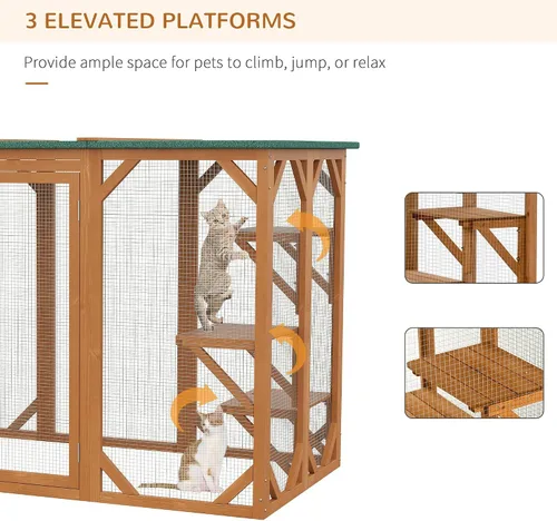 Miniatura 6 de Multi-Layer Large Cat House with Water-Resistant Roof for Indoor/Outdoor Use