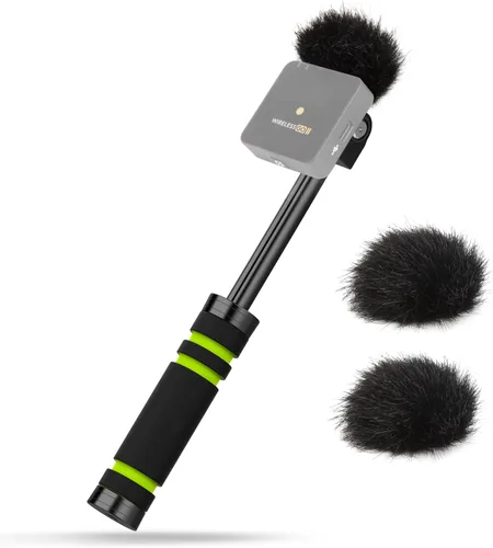 Miniatura 10 de YOUSHARES Soporte para micrófono de entrevista portátil - Carril deslizante magnético de hierro compatible con DJI Mic Mini / 2&Rode Wireless Go