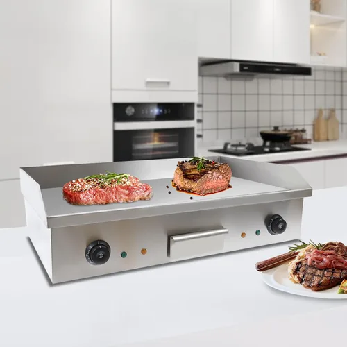 Miniatura 3 de Plancha eléctrica comercial para encimera, plancha eléctrica de 3 KW, parrilla superior plana con control preciso de temperatura y caja