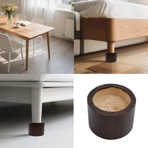Miniatura 3 de Semetall Elevadores de cama de madera para muebles, elevadores de cama resistentes de 2 pulgadas, juego de 4, soporta 6000 libras, elevadores