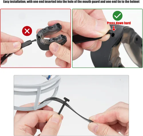 Miniatura 4 de LUAAT - Paquete de 3 correas para protector bucal, correa de repuesto universal para fútbol, boxeo, taekwondo, hockey, baloncesto, lacrosse, casco
