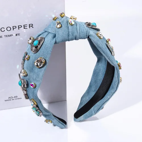 Miniatura 6 de PHALIN Diadema anudada de vaquera occidental para mujer (estilo A)