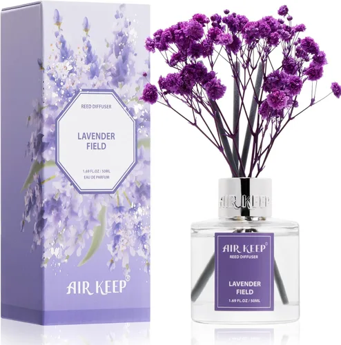 Miniatura 49 de Airkeep Juego de difusor de junco, 3.38 onzas líquidas (3.4 fl oz), difusor de aceite de niebla marina y sal marina con 8 varillas de caña, difusor