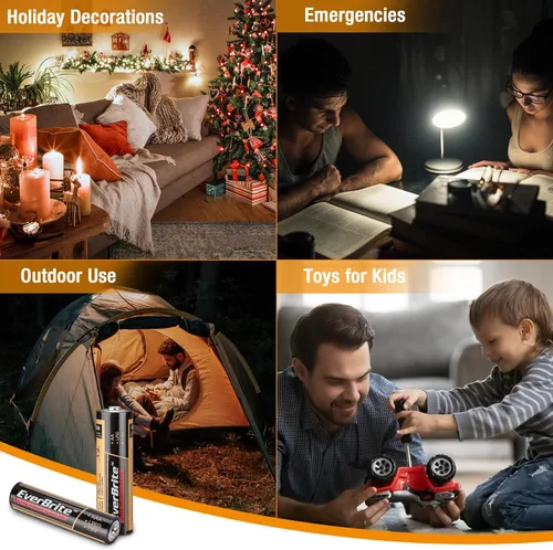 Miniatura 7 de EverBrite 64 pilas alcalinas de alto rendimiento, paquete de 32 pilas alcalinas AAA y 32 pilas alcalinas AA, pilas triple A y baterías dobles A