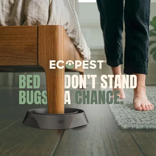 Miniatura 2 de Interceptores para insectos de cama, paquete de 12 Trampas interceptoras para insectos (Pro) (negro) Trampa ecológica para patas de cama Sin