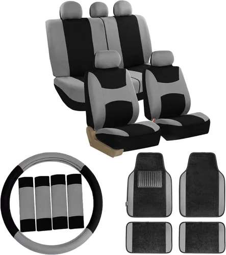 Miniatura 11 de FH Group FH-FB030115 Combo Set: Fundas de asiento de tela ligera y brisa (Aptas para bolsa de aire y división) W. FH2033 + F14407 Alfombrillas
